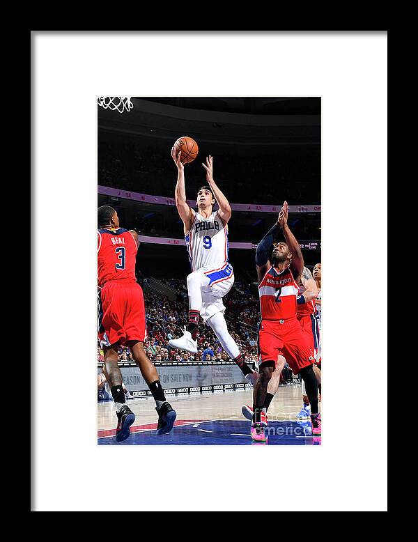 Nba Pro Basketball Framed Print featuring the photograph Washington Wizards V Philadelphia 76ers by Jesse D. Garrabrant
