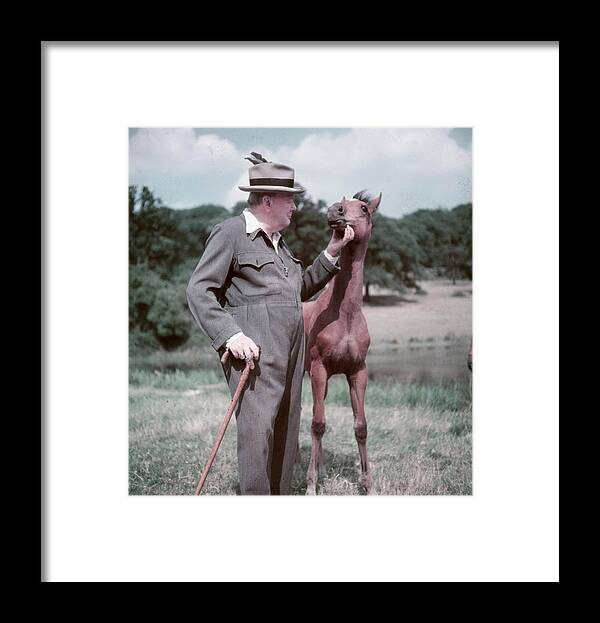 Adults Only Framed Print featuring the photograph Winston Churchill At Chartwell #3 by Mark Kauffman