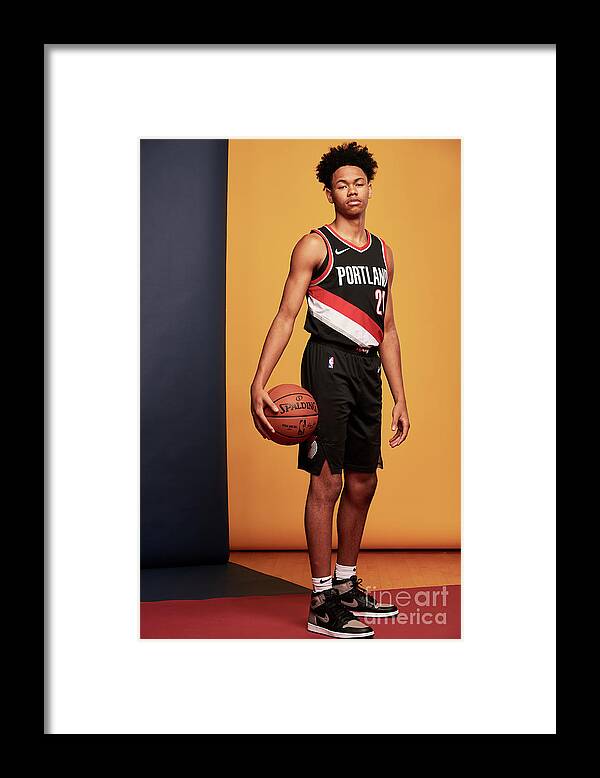 Anfernee Simons Framed Print featuring the photograph 2018 Nba Rookie Photo Shoot #31 by Jennifer Pottheiser