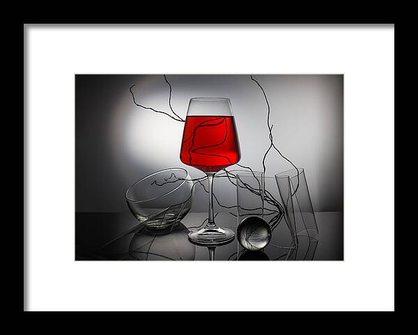Low Key Framed Print featuring the photograph From The Series "experiments With Glass" #33 by Evgeniy Popov