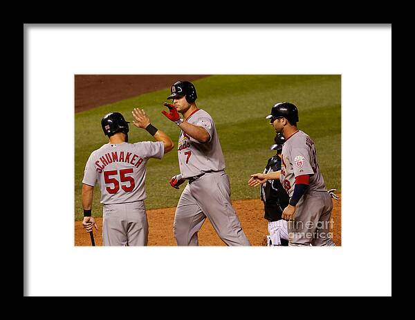 American League Baseball Framed Print featuring the photograph St Louis Cardinals V Colorado Rockies #35 by Doug Pensinger