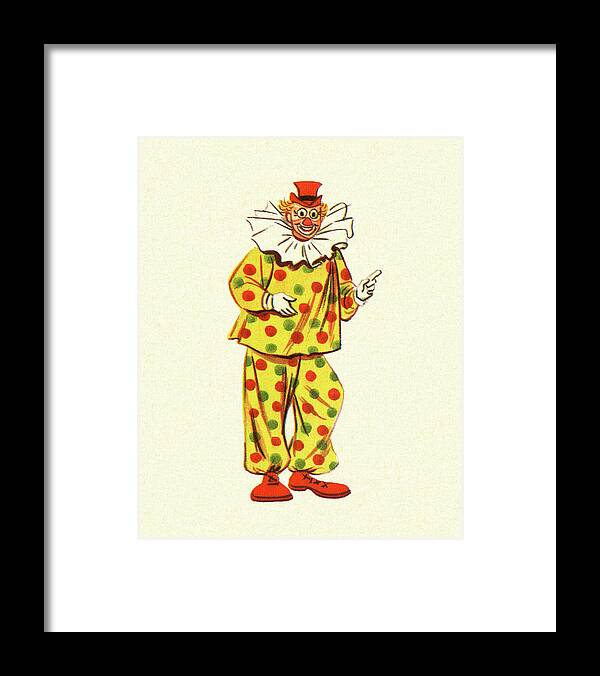 Campy Framed Print featuring the drawing Clown #36 by CSA Images