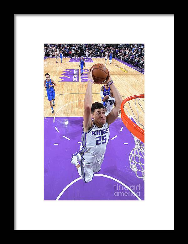 Justin Jackson Framed Print featuring the photograph Oklahoma City Thunder V Sacramento Kings by Rocky Widner