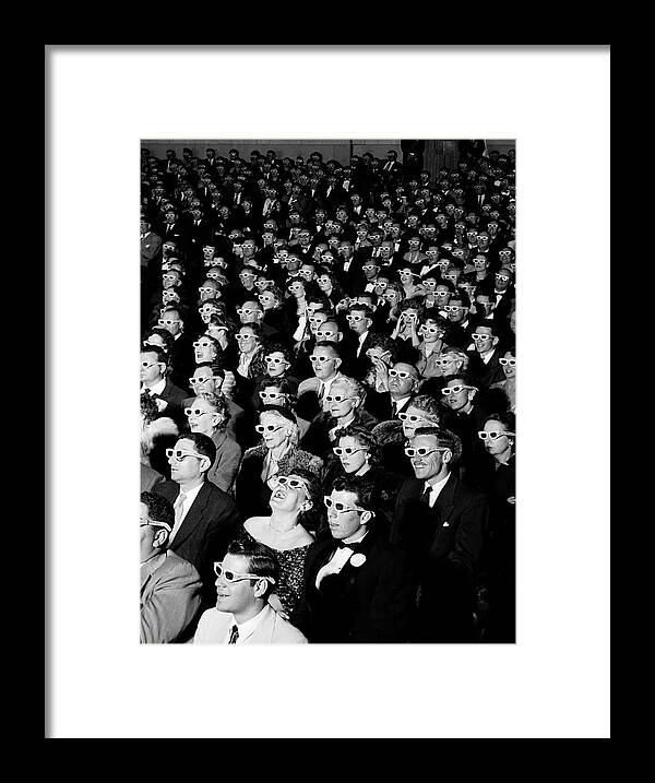3d Glasses Framed Print featuring the photograph 3D Film Audience by JR Eyerman