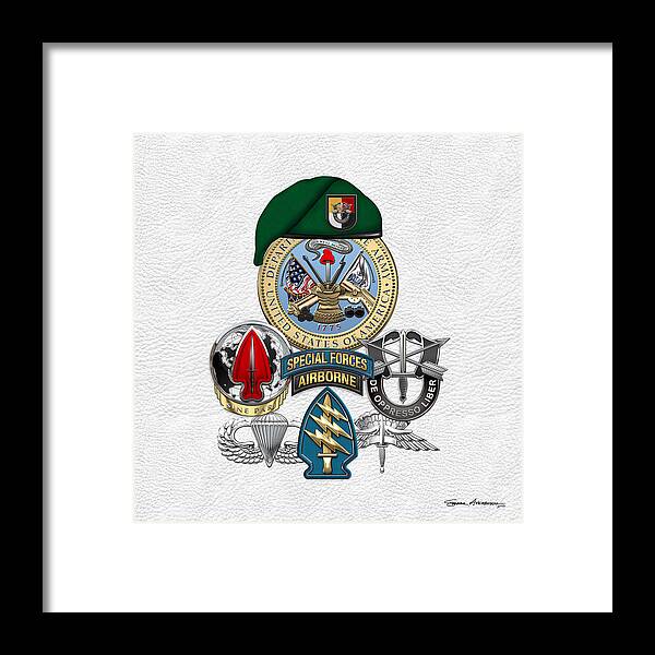  ‘u.s. Army Special Forces’ Collection By Serge Averbukh Framed Print featuring the digital art 3rd Special Forces Group - Green Berets Special Edition by Serge Averbukh