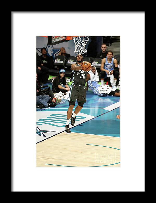 Josh Okogie Framed Print featuring the photograph 2019 Mtn Dew Ice Rising Stars by Kent Smith