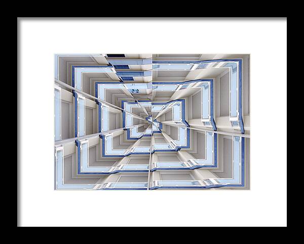 Abstract Building Blue Architecture Framed Print featuring the photograph Abstract Of A Building #4 by Francesca Ferrari
