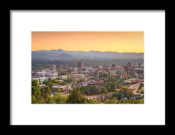 Landscape Framed Print featuring the photograph Asheville, North Carolina, Usa Downtown #4 by Sean Pavone