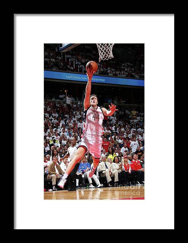 Bojan Bogdanovic Framed Print featuring the photograph Atlanta Hawks V Washington Wizards - by Ned Dishman