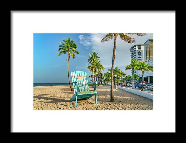 Estock Framed Print featuring the digital art Beach, Fort Lauderdale, Florida #4 by Laura Zeid