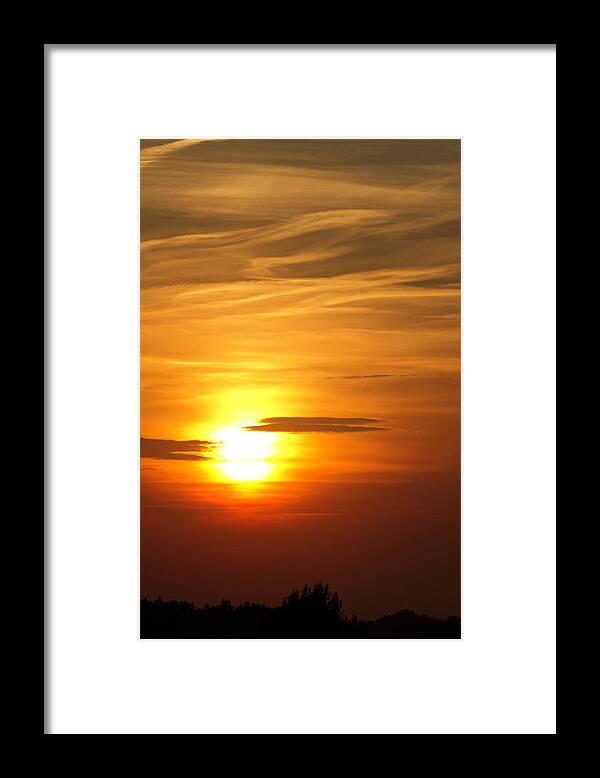 Orange Color Framed Print featuring the photograph Beautiful Evening Sunset #4 by Republica