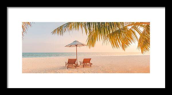 Landscape Framed Print featuring the photograph Beautiful Tropical Sunset Landscape #4 by Levente Bodo