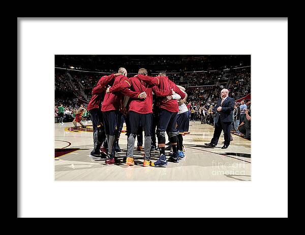 David Liam Kyle/nbae Via Getty Images Framed Print featuring the photograph Boston Celtics V Cleveland Cavaliers #4 by David Liam Kyle