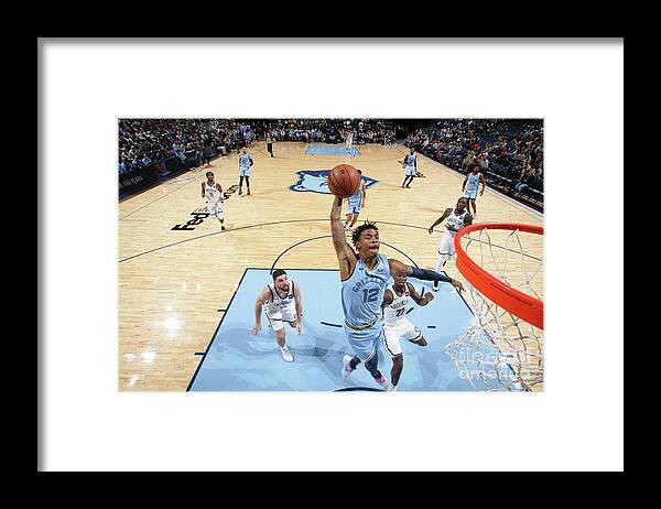 Ja Morant Framed Print featuring the photograph Brooklyn Nets V Memphis Grizzlies #4 by Joe Murphy