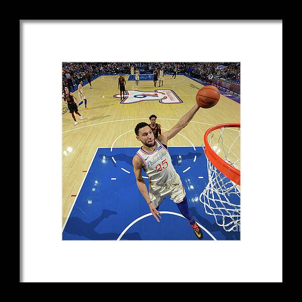 Ben Simmons Framed Print featuring the photograph Cleveland Cavaliers V Philadelphia 76ers by Jesse D. Garrabrant