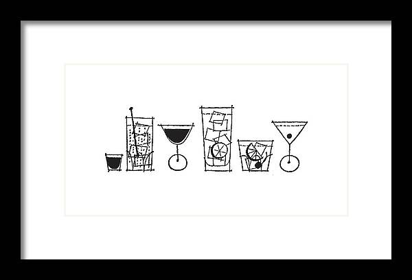 Alcohol Framed Print featuring the drawing Cocktails #4 by CSA Images