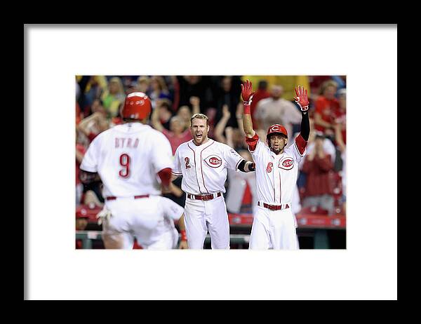 Great American Ball Park Framed Print featuring the photograph Colorado Rockies V Cincinnati Reds #4 by Andy Lyons