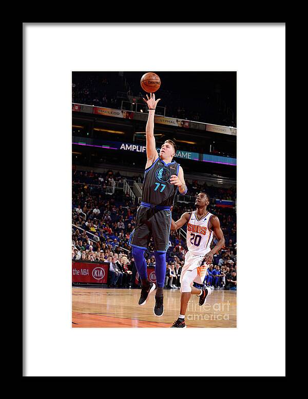Luka Doncic Framed Print featuring the photograph Dallas Mavericks V Phoenix Suns #4 by Barry Gossage