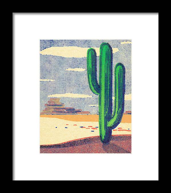 Cactus Framed Print featuring the drawing Desert #4 by CSA Images