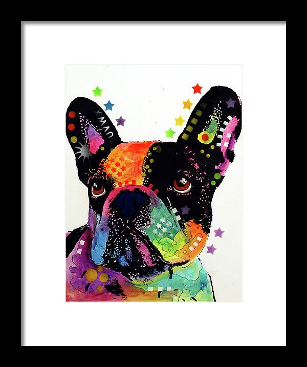 French Bulldog Framed Print featuring the mixed media French Bulldog by Dean Russo