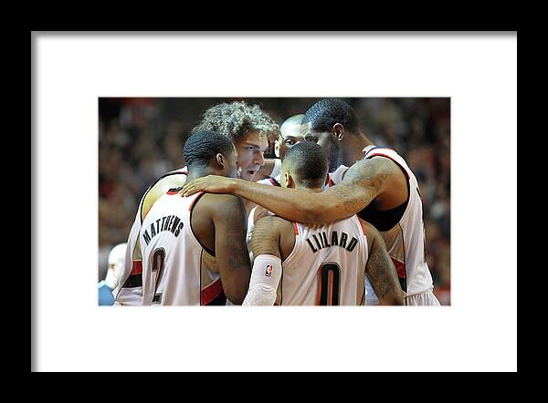 Playoffs Framed Print featuring the photograph Houston Rockets V Portland Trailblazers #4 by Steve Dykes