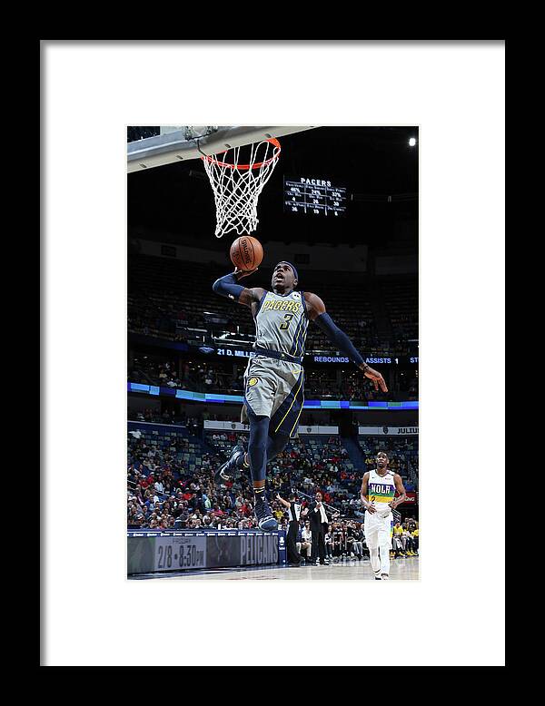 Aaron Holiday Framed Print featuring the photograph Indiana Pacers V New Orleans Pelicans by Layne Murdoch Jr.