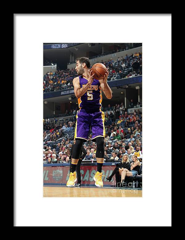 Jose Calderon Framed Print featuring the photograph Los Angeles Lakers V Memphis Grizzlies by Joe Murphy