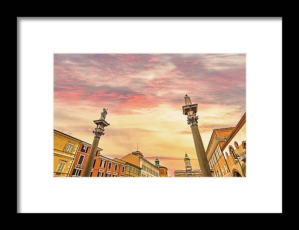 Italy Framed Print featuring the photograph main square in Ravenna in Italy #4 by Vivida Photo PC