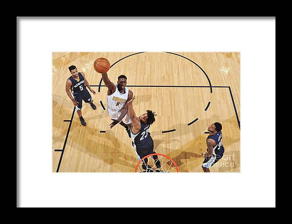 Nba Pro Basketball Framed Print featuring the photograph Memphis Grizzlies V Denver Nuggets by Garrett Ellwood