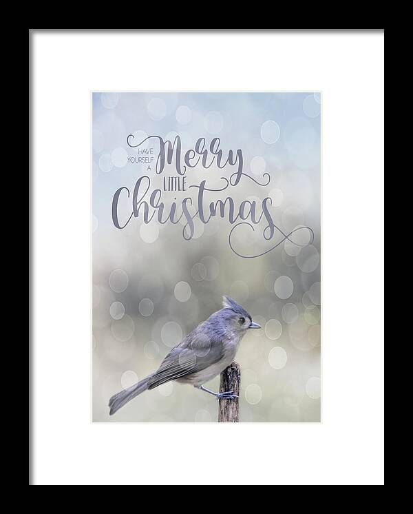 Titmouse Framed Print featuring the photograph Merry Christmas by Cathy Kovarik