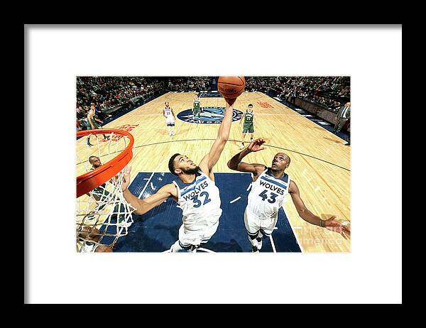 Nba Pro Basketball Framed Print featuring the photograph Milwaukee Bucks V Minnesota Timberwolves by David Sherman