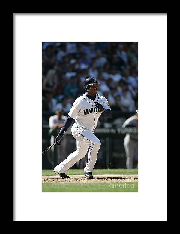 People Framed Print featuring the photograph New York Yankees V Seattle Mariners by Rob Leiter