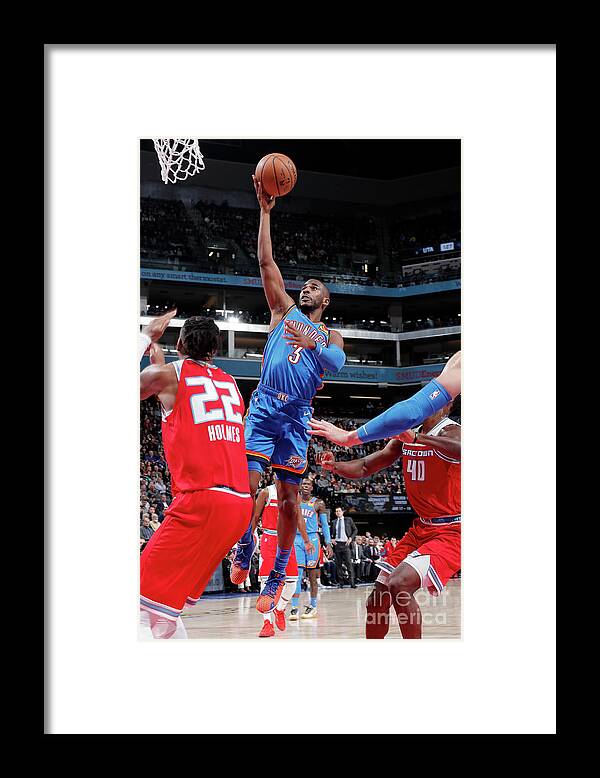 Chris Paul Framed Print featuring the photograph Oklahoma City Thunder V Sacramento Kings by Rocky Widner