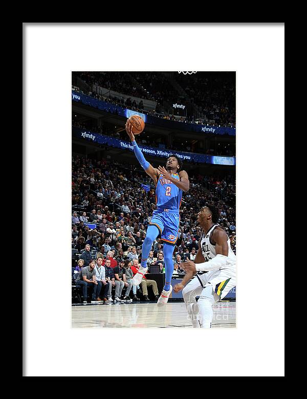 Shai Gilgeous-alexander Framed Print featuring the photograph Oklahoma City Thunder V Utah Jazz by Melissa Majchrzak