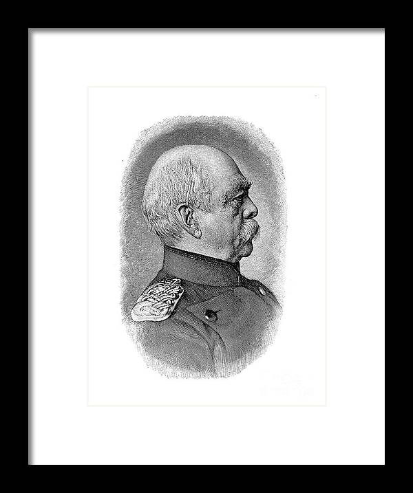Engraving Framed Print featuring the drawing Otto Von Bismarck, German Statesman #4 by Print Collector