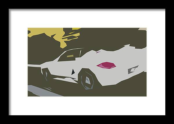 Car Framed Print featuring the digital art Porsche Boxster Spyder Abstract Design #4 by CarsToon Concept