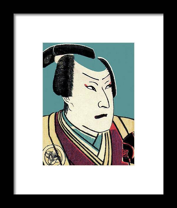 Adult Framed Print featuring the drawing Samurai #4 by CSA Images
