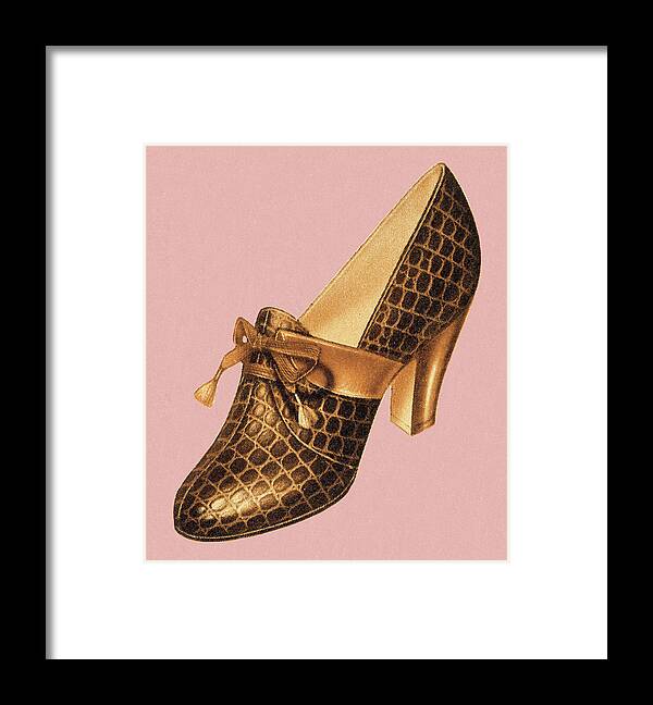 Alligator Framed Print featuring the drawing Shoe #4 by CSA Images