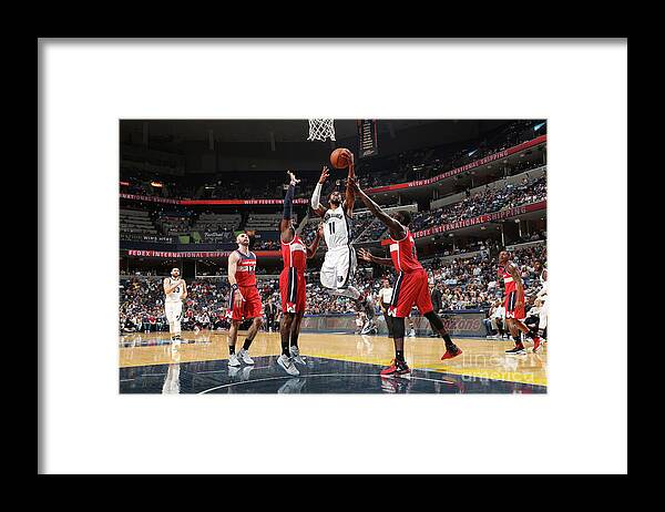 Mike Conley Framed Print featuring the photograph Washington Wizards V Memphis Grizzlies #4 by Joe Murphy