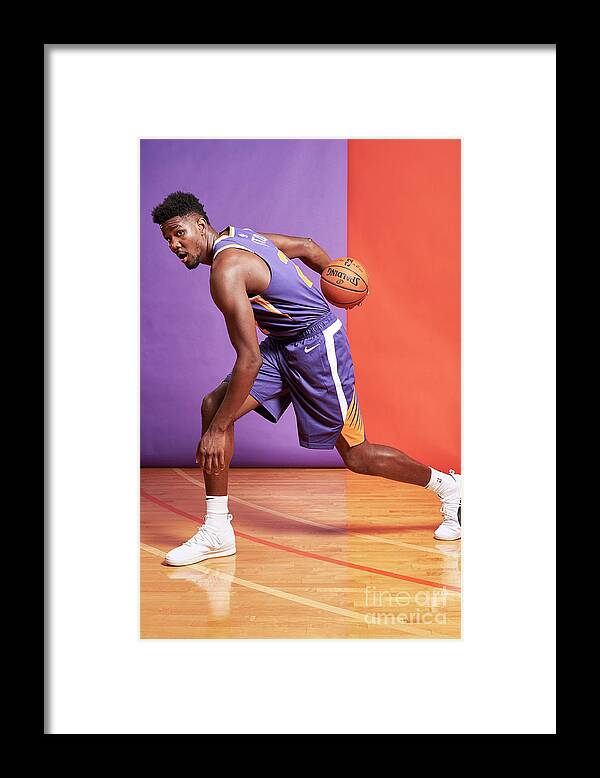 Deandre Ayton Framed Print featuring the photograph 2018 Nba Rookie Photo Shoot #41 by Jennifer Pottheiser