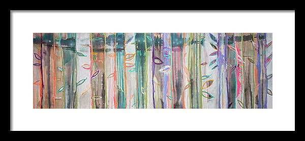 Coloured Bamboo Framed Print featuring the painting 4291 Coloured Bamboo by Zwart