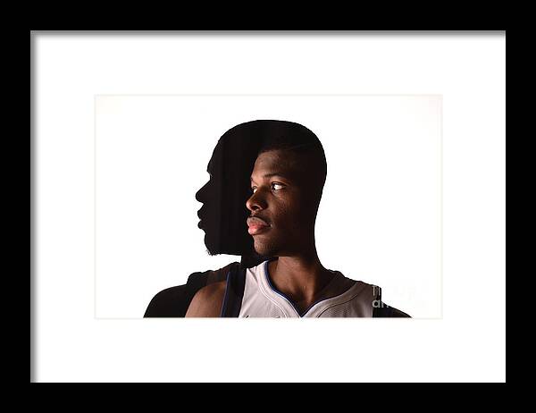 Looking Over Shoulder Framed Print featuring the photograph 2017 Nba Rookie Photo Shoot by Brian Babineau