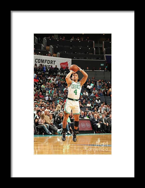 Nba Pro Basketball Framed Print featuring the photograph Boston Celtics V Charlotte Hornets by Kent Smith