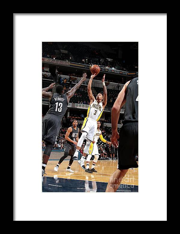 Joe Young Framed Print featuring the photograph Brooklyn Nets V Indiana Pacers #5 by Ron Hoskins