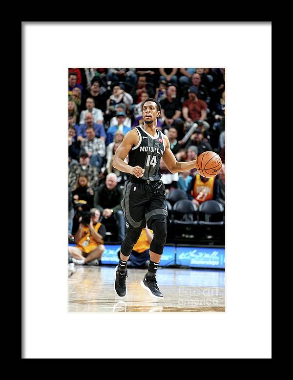 Ish Smith Framed Print featuring the photograph Detroit Pistons V Utah Jazz by Melissa Majchrzak