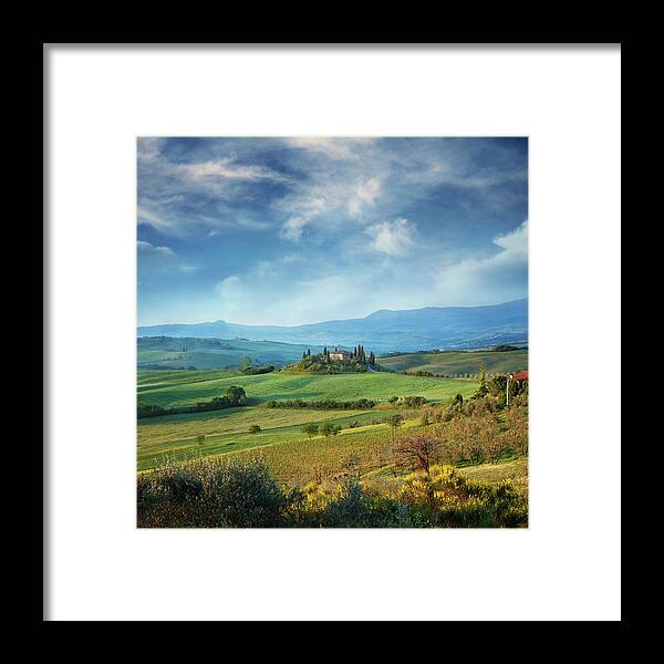 Scenics Framed Print featuring the photograph Farm In Tuscany #5 by Mammuth