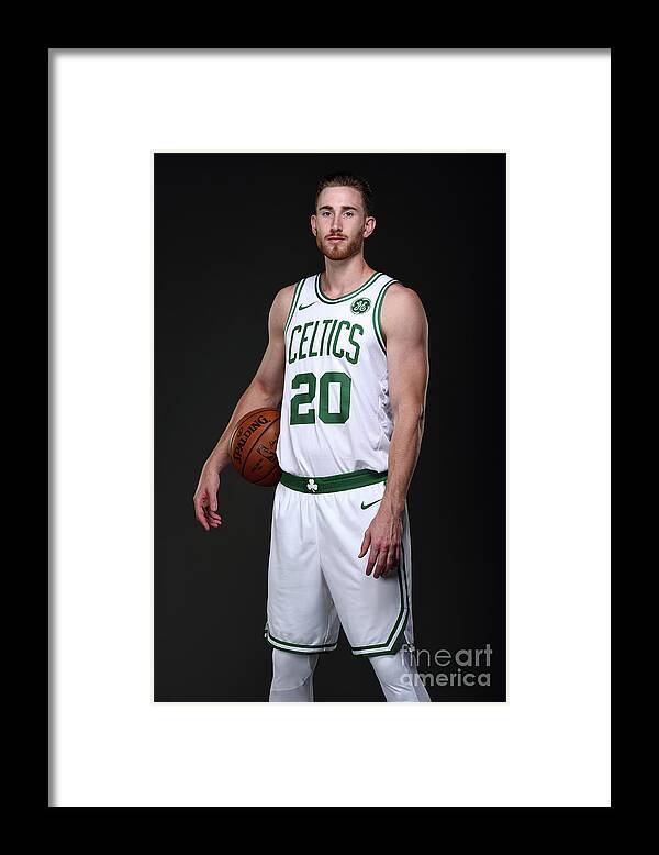 Nba Pro Basketball Framed Print featuring the photograph Gordon Hayward Boston Celtics Portraits by Brian Babineau