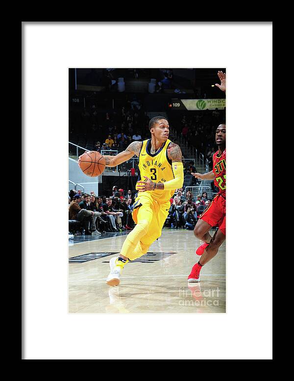 Joe Young Framed Print featuring the photograph Indiana Pacers V Atlanta Hawks #5 by Scott Cunningham