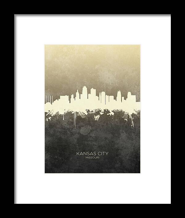 Kansas City Framed Print featuring the digital art Kansas City Missouri Skyline #5 by Michael Tompsett