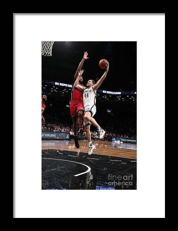 Bojan Bogdanovic Framed Print featuring the photograph Miami Heat V Brooklyn Nets by Nathaniel S. Butler
